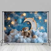Aperturee - Aperturee Moon Lights Night Teddy Bear Cake Smash Backdrop